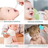 Vista 5 de Kit de aseo para bebé, juego de cuidado de seguridad para bebés con cepillo de pelo, peine, cortaúñas, aspirador nasal, kit de artículos esenciales