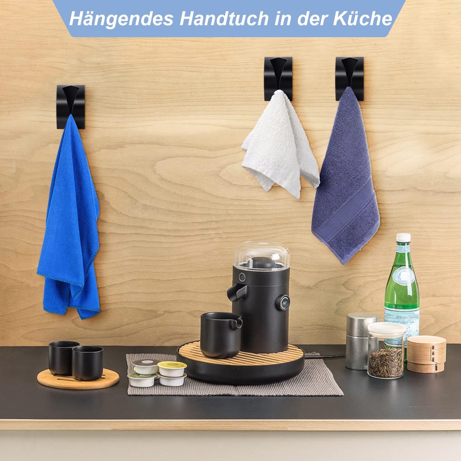 Lot De 4 Crochets Porte-serviettes Autocollants, Crochets Muraux Pateres En Acier Inoxydable Sans Percage 91758141