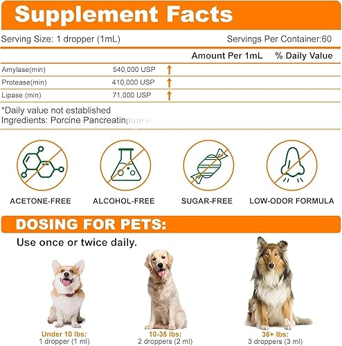 Miniatura 3 de Enzimas pancreáticas para perros  Enzimas digestivas y apoyo para perros  Ayuda a los perros con EPI a restaurar el peso normal, la salud digestiva