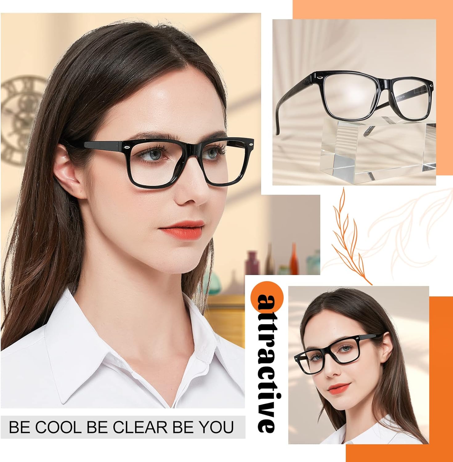MARE AZZURO Large Square Reading Glasses Women Big Readers 1.0 1.25 1.5 1.75 2.0 2.25 2.5 2.75 3.0 3.5 4.0 5.0 6.0 - Image 2