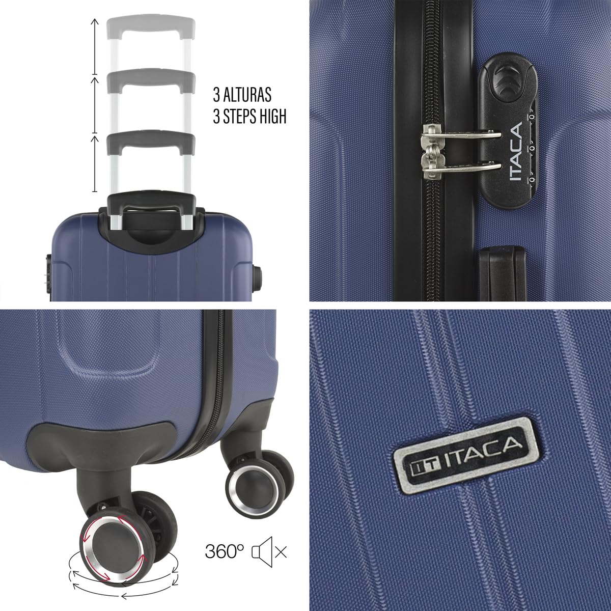 ITACA - Maleta Mediana con 4 Ruedas Giratorias para Viajes Largos Tipo Trolley Ideal como Maletas de Viaje Grandes 23 Kilos y Maleta Viaje Mediana Resistentes, Azul Vaquero — view 5