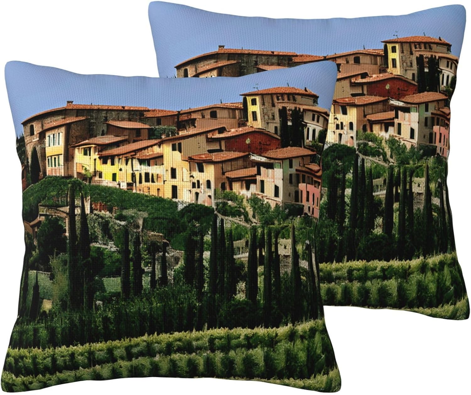 Italy-Tuscan Imitation Linen Pillowcase -2 Sets, Fashionable Home Decoration, Used for Sofas, Gardens, beds
