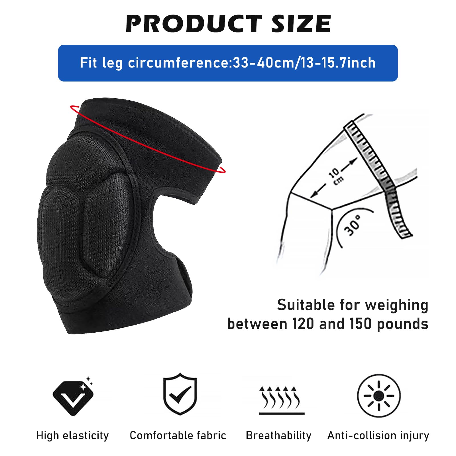 Ginocchiere Da Lavoro | Antiscivolo Con Spugna | Per Giardinaggio, Edilizia, Sport | Taglia L