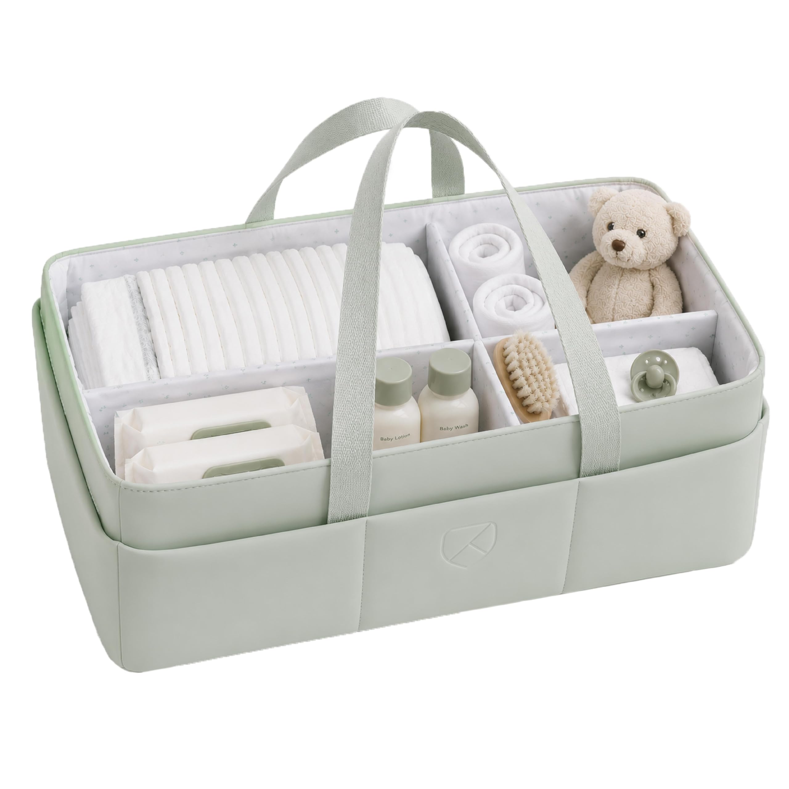 KOALA BABYCARE Panier Rangement Bébé – Organisateur Table à Langer Bébé avec Compartiments Amovibles, Panier Table à Langer pour Couches, Lingettes et Accessoires