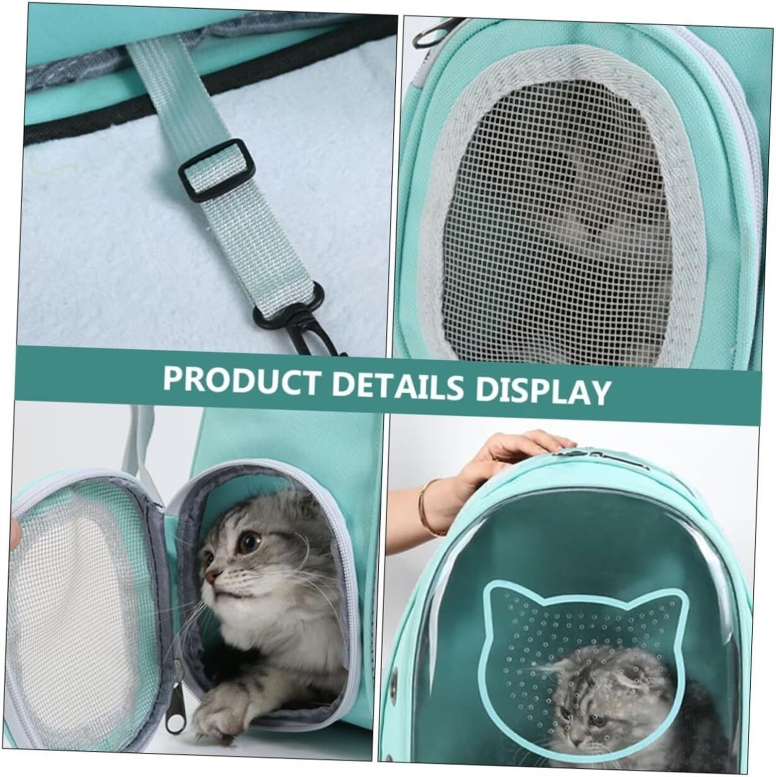 Zaino Animali Zaino per Animali Domestici Forniture per Borsa per Trasportini per Gatti per Cani Trasparente Animale(Rot)