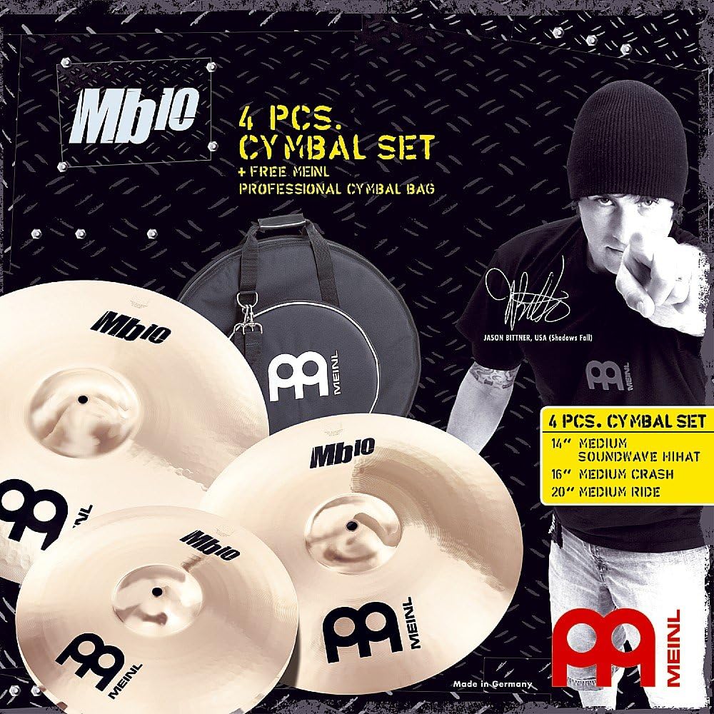 Meinl Mb10 Cymbal Set - 14 Inch Hi Hats, 16 Inch Crash, 20 Inch Ride