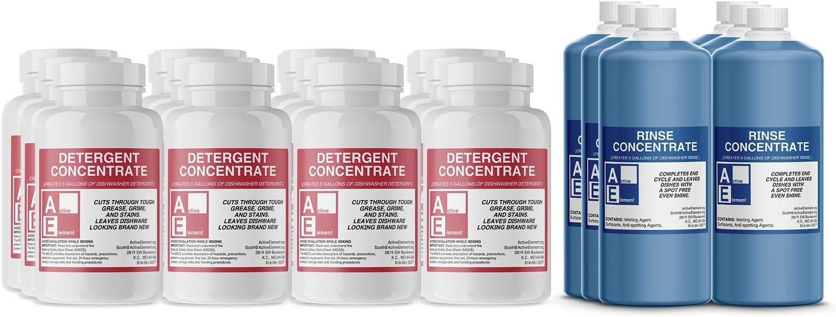High Temp Combo Pack, Commercial Grade (6-detergent, 6-rinse)