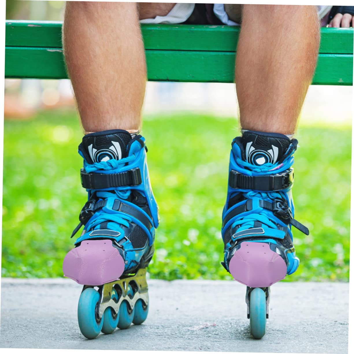 Supvox 6 Paare Skate-Stiefel Zehenschützer Aus Kunstleder Skate-zehenkappen Aus Leder Skate-Protektoren Outdoor-zubehör Rollenkappenschutz Überschuhe Kind Doppelreihe Violett Schuhschutz
