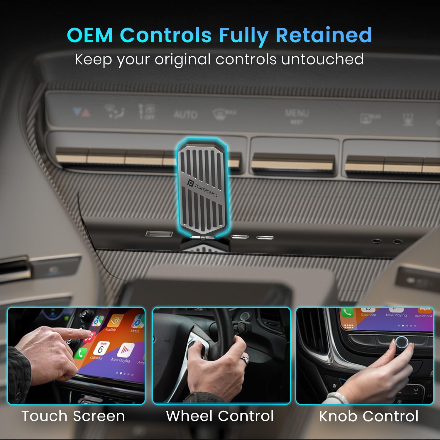 Portronics Tune, 2-in-1 Wireless Car Receiver, Converts Wired Auto Android & CarPlay to Wireless, Bluetooth Connectivity, Only for Cars with OEM Installed Wired Android Auto/CarPlay, 6 Months Warranty 4