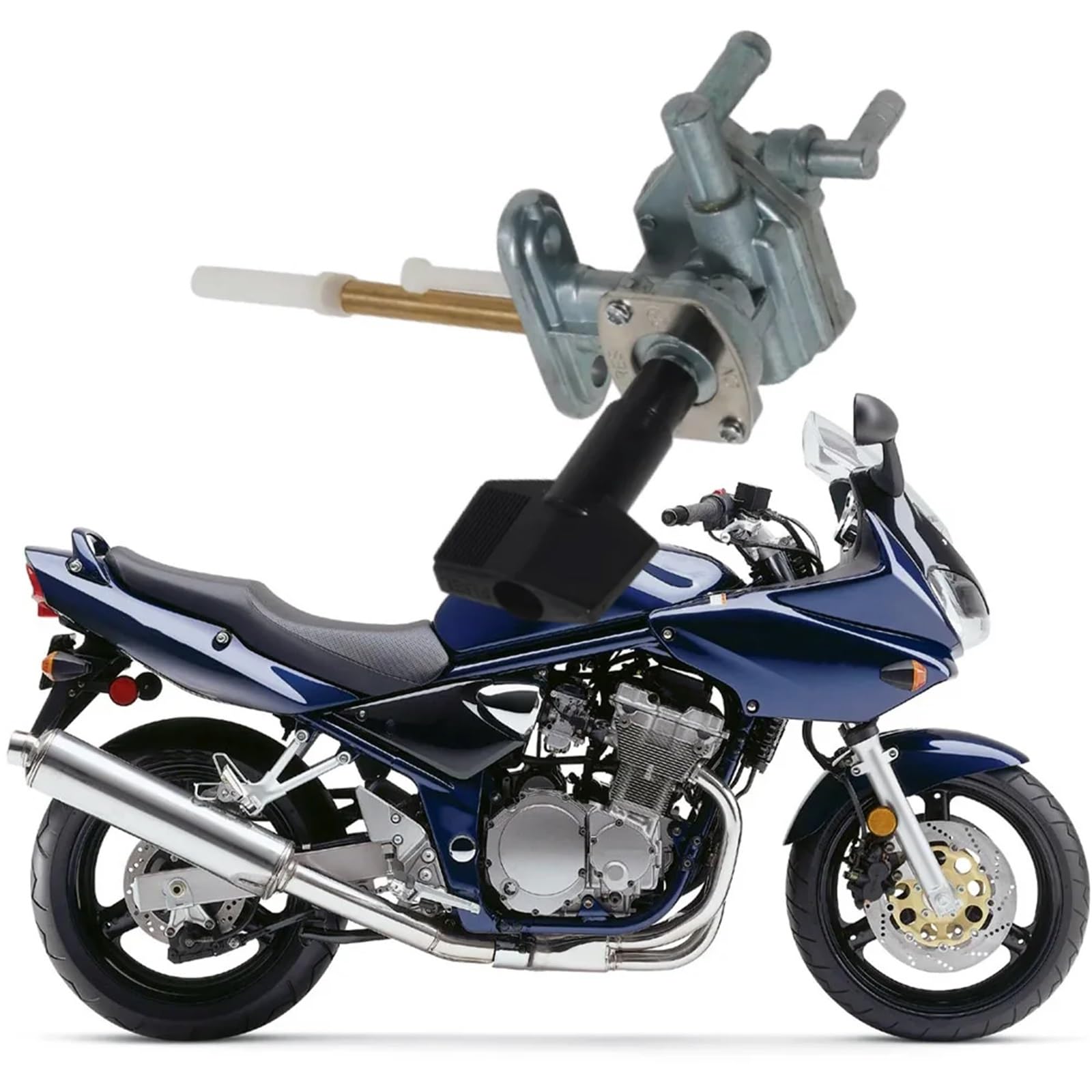 Kranik paliwa do motocykla Pasuje do Suzuki GSF600 Bandit 1995-2004, zawór paliwowy ze stopu cynku i gumy, zawór kranowy 44300-26E01 44300-26E00 Benzyna Petcock
