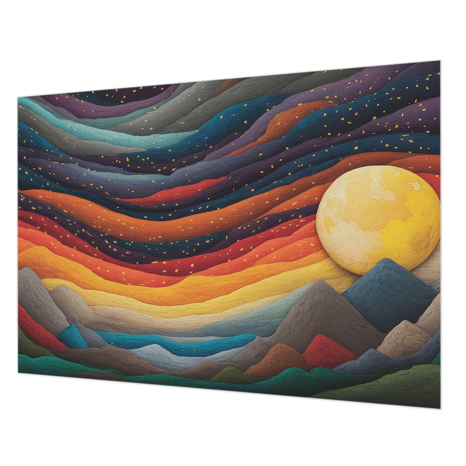 Papier peint intissé montagnes colorées 312x219 cm avec colle