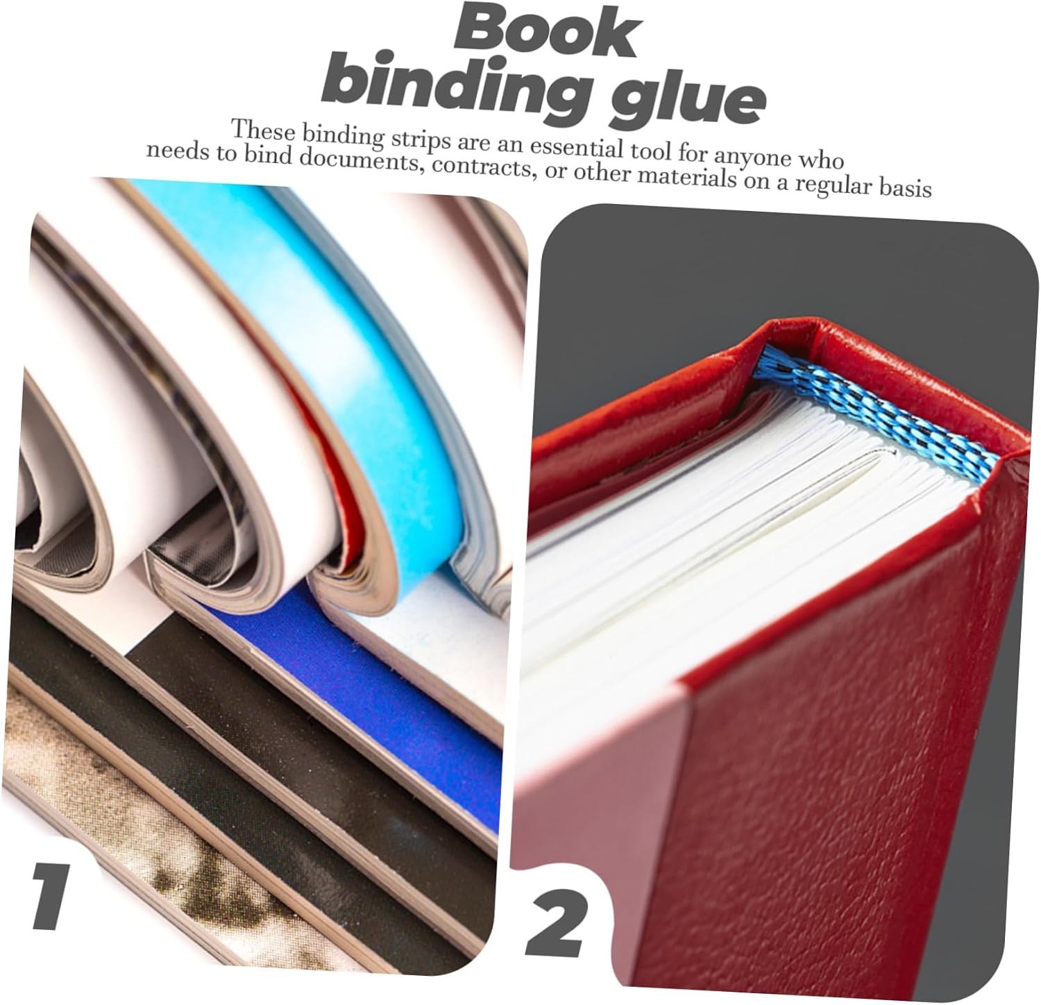 60pcs Craft Tape for Scrapbooking Glue Binding Strip Office Glue Strips Book Repair Adhesive
