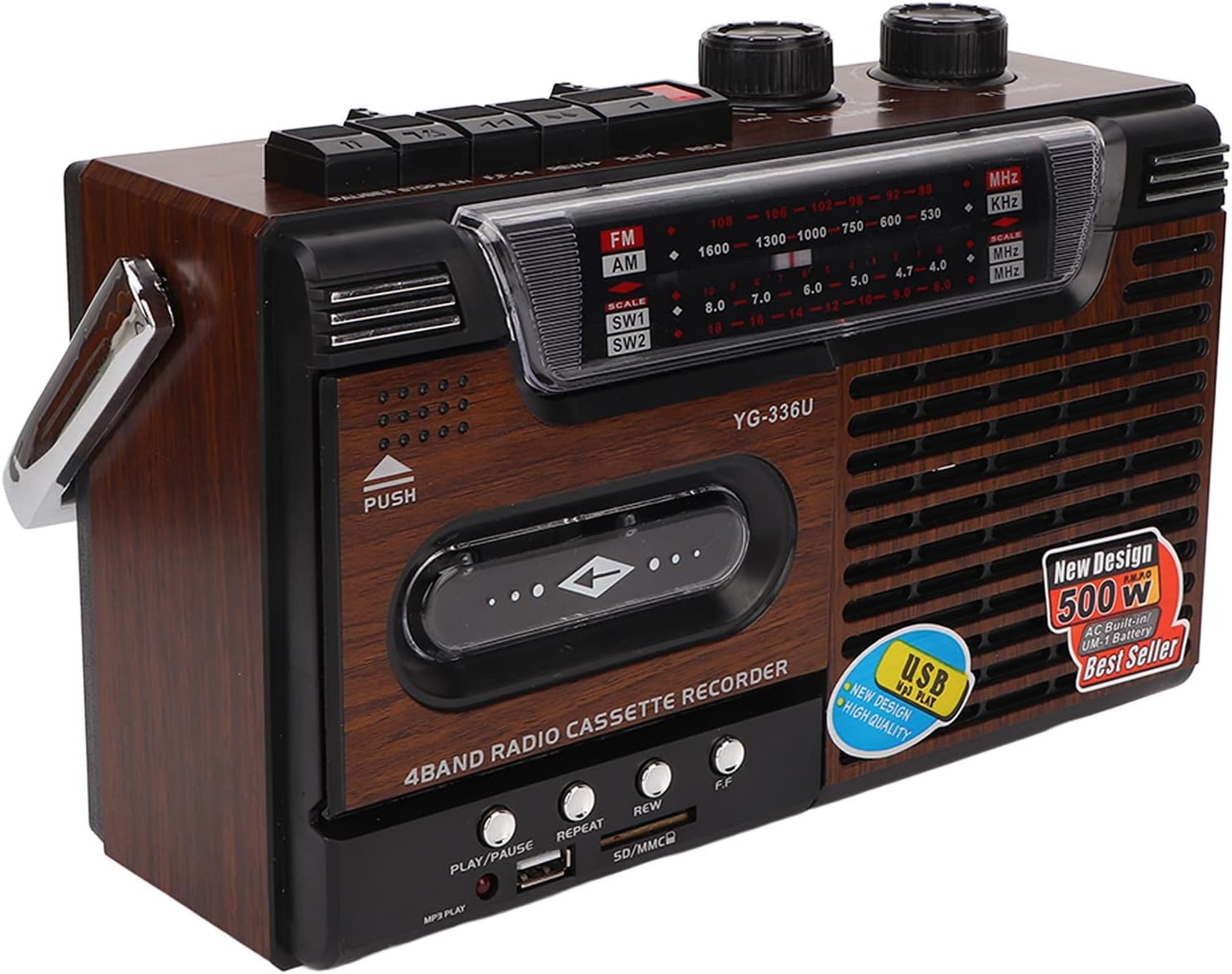 Retro Boombox Cassette Player AM/FM Radio, Portable Boombox Retro Home ...