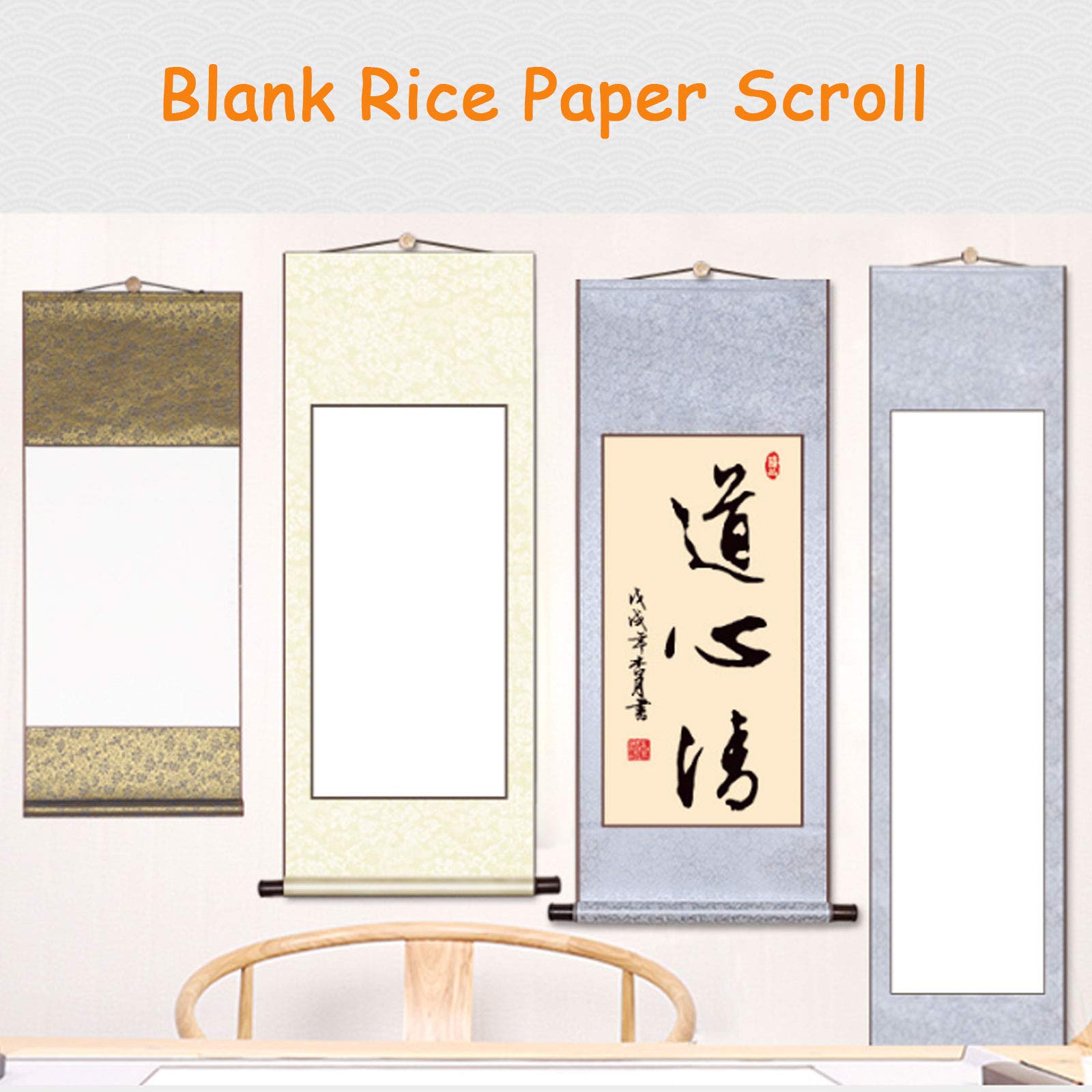Cloth Mounted Scroll Blank Hanging Scroll Blank Painting Scrolls ...