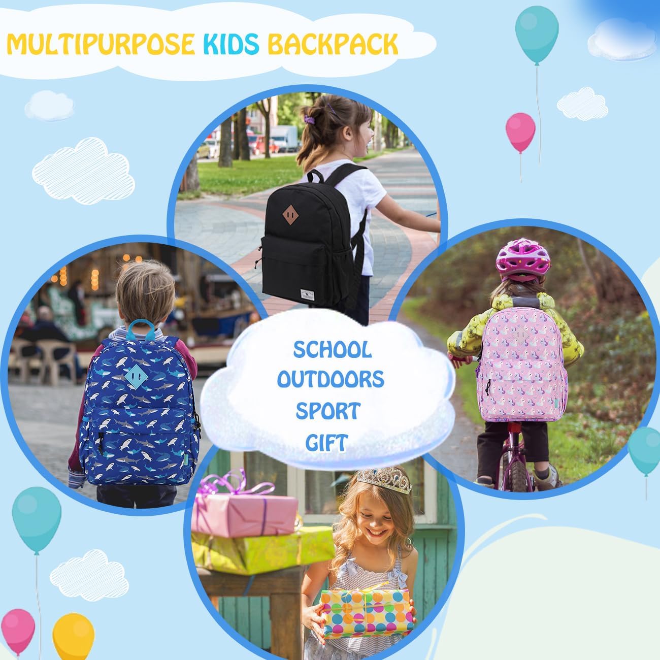 VX VONXURY Toddler Backpack for Boys Age 2-6，Small Kids Preschool Book Bag for Kindergarten Girls Fit A4 Folder