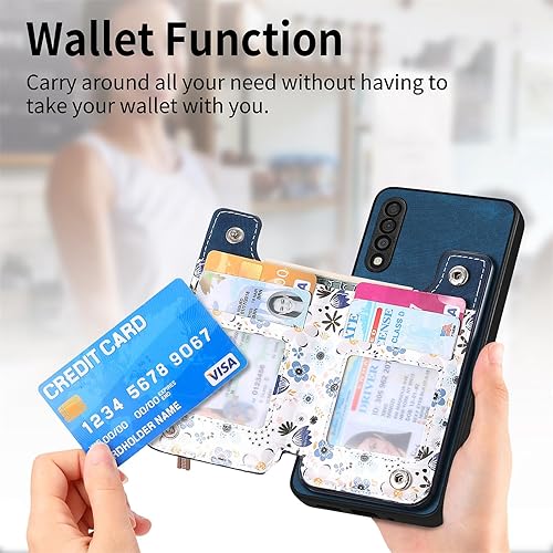 Miniatura 2 de Asuwish Funda de teléfono para Samsung Galaxy A50 A50S A30S con protector de pantalla de vidrio templado y bloqueo RFID, soporte para tarjetero, con