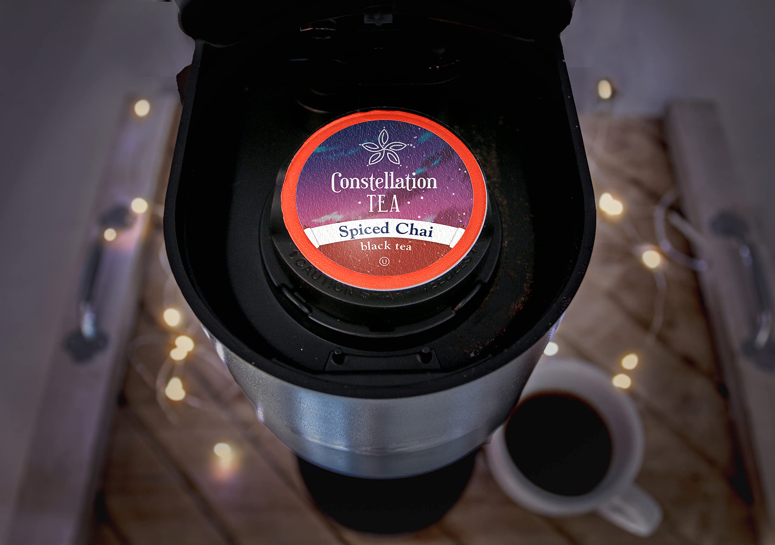 Constellation Tea Cápsulas de té negro Spiced Chai compatibles con cafeteras K Cup incluyendo 2.0, 40 unidades