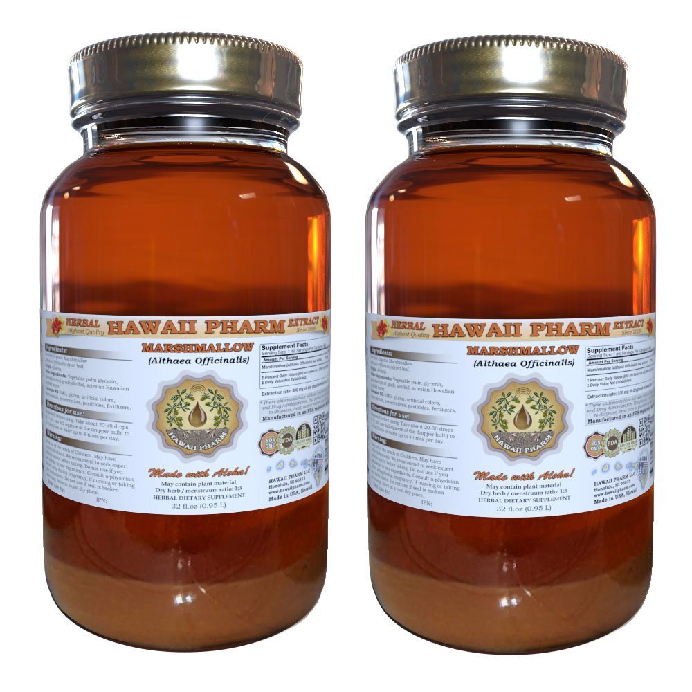 Marshmallow Liquid Extract, Marshmallow (Althaea officinalis) Tincture Supplement 2x32 oz Unfiltered