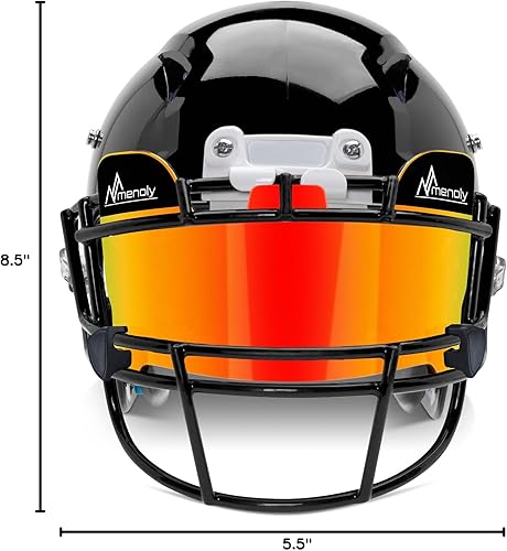 Miniatura 8 de MENOLY Visera de fútbol transparente, casco de fútbol juvenil Viosor, resistente a los arañazos, bloqueo UV, visera de protección facial para casco