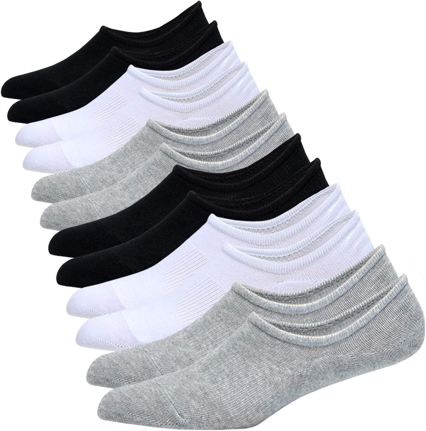 6 Pairs Cotton Sneaker Socks for Men and Women with Non-Slip Silicone, Invisible