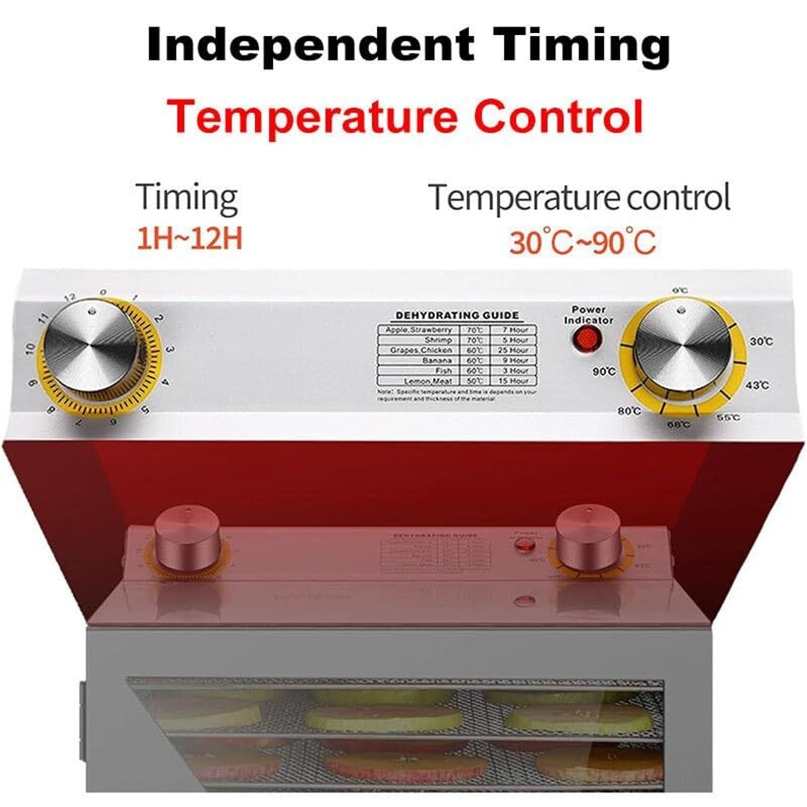 Food Dehydrator Machine, 400W 12-Tray Electric Food Dryer with 35-90°C Temperature Control, 12-Hour Timer, 6-Inch 360° Fan for Fruit, Vegetable, Meat, Jerky, and Herb Drying(12layers)