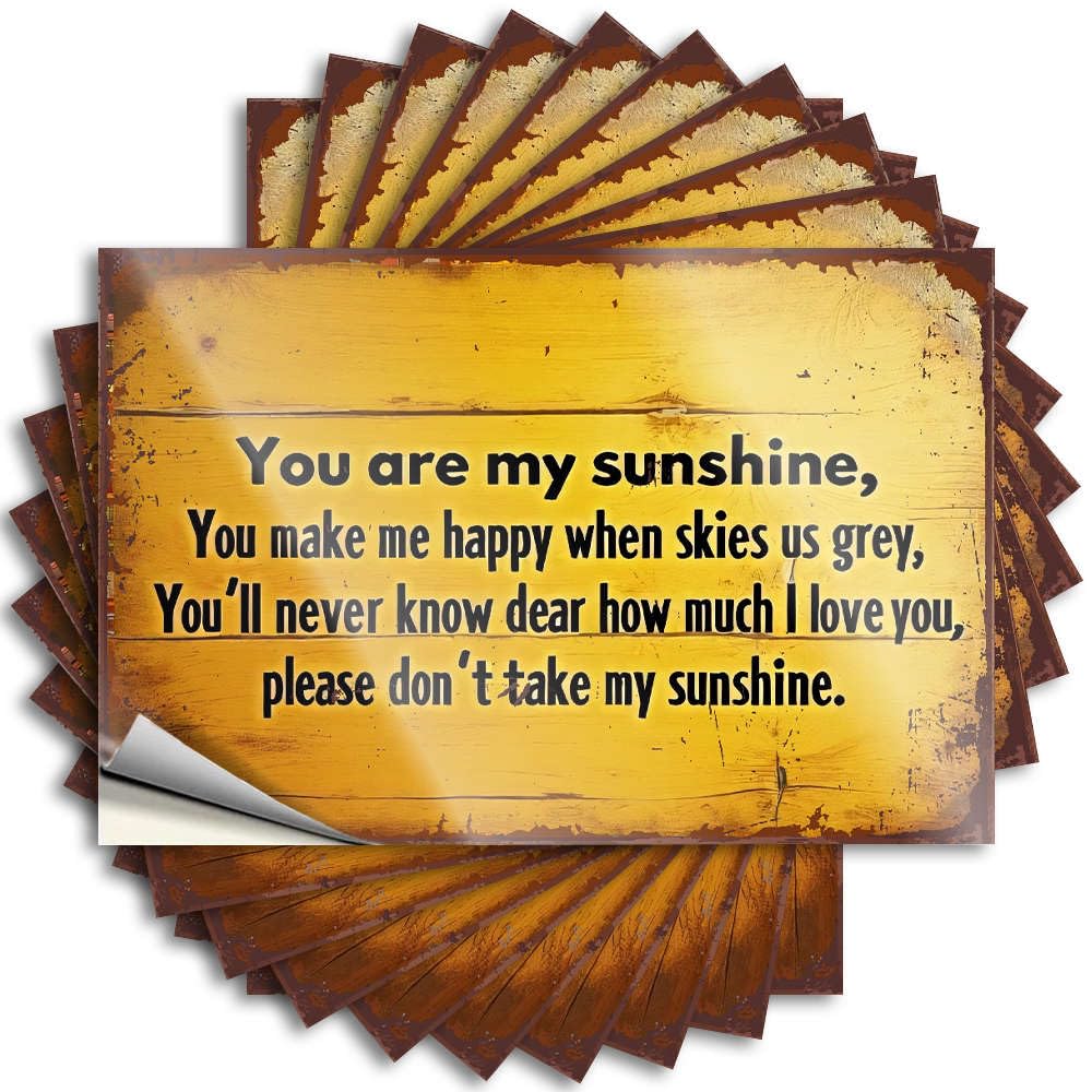 Books Stickers Aesthetic Decals, Tiki Decorations Cute Pattern Design for Sports Notebook | Hard Removable Vinyl You are My Sunshine(8X12CM)