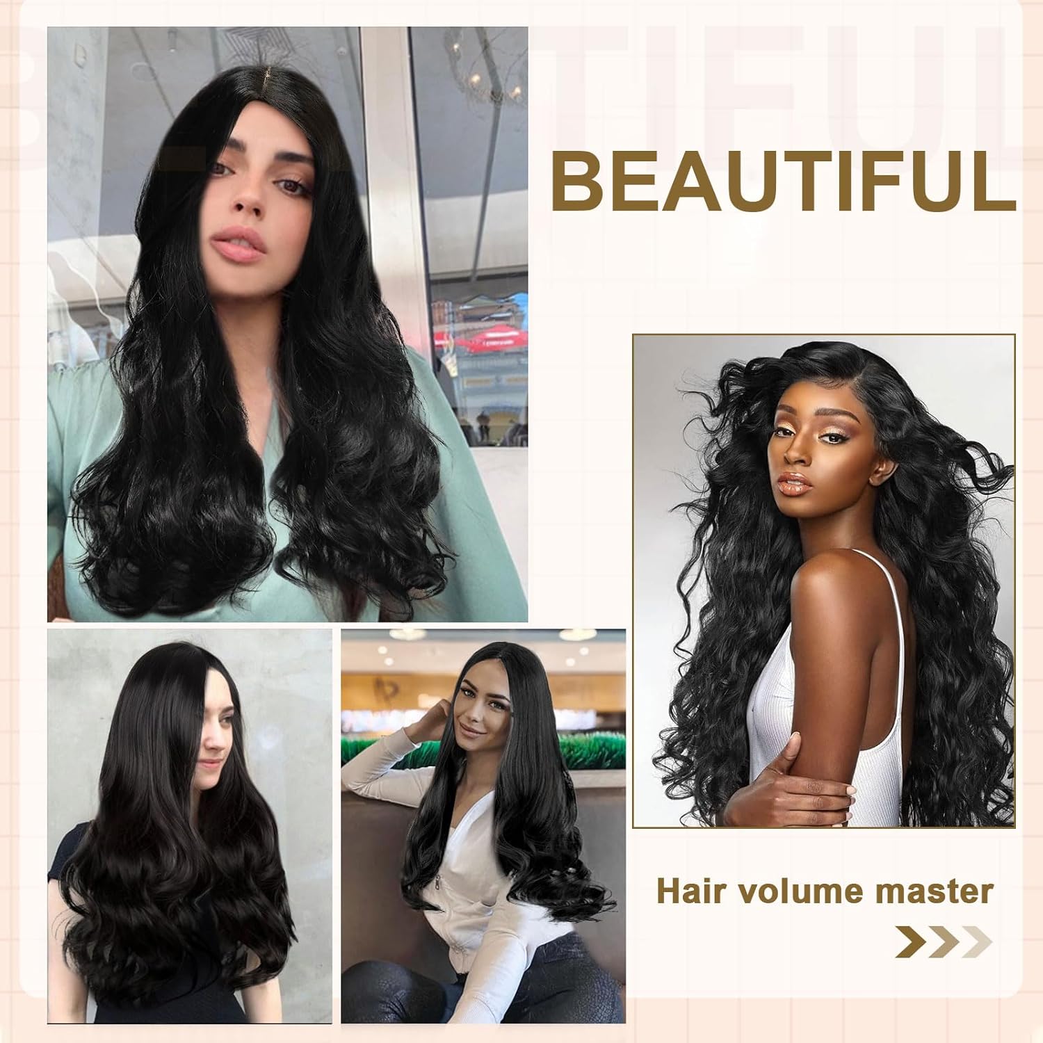 Long Wavy Black Wig For Women Girls 27 Inch Long Curly Full Hair Wavy Heat-Resistant Wig Cosplay Costume Charming Wig For Daily Carnival Fasching Soft_voghion.com