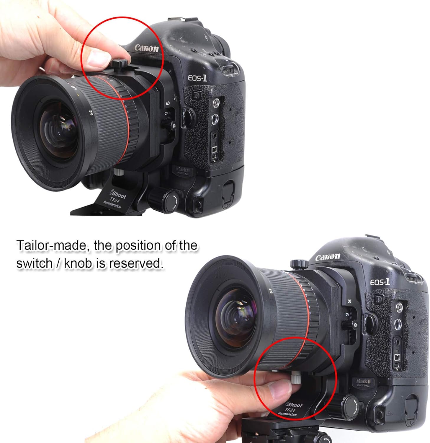 Tripod Mount Ring, Camera Lens Support for Samyang 24mm f/3.5 ED AS UMC Tilt-Shift Lens and Rokinon Tilt-Shift 24mm f/3.5 ED AS UMC Lens, Built-in 50mm QR Plate for Tripod Ball Head of Arca-Swiss PMG