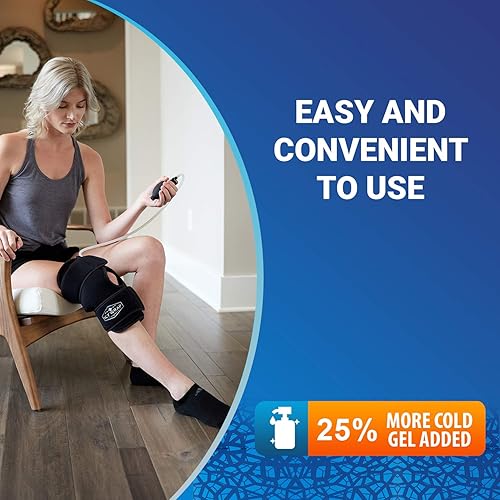 Miniatura 6 de Icy Wrap - Envoltura de compresión de compresión, bolsa de hielo, tratamiento flexible crio-frío para lesiones, dolores, hinchazón, esguinces,