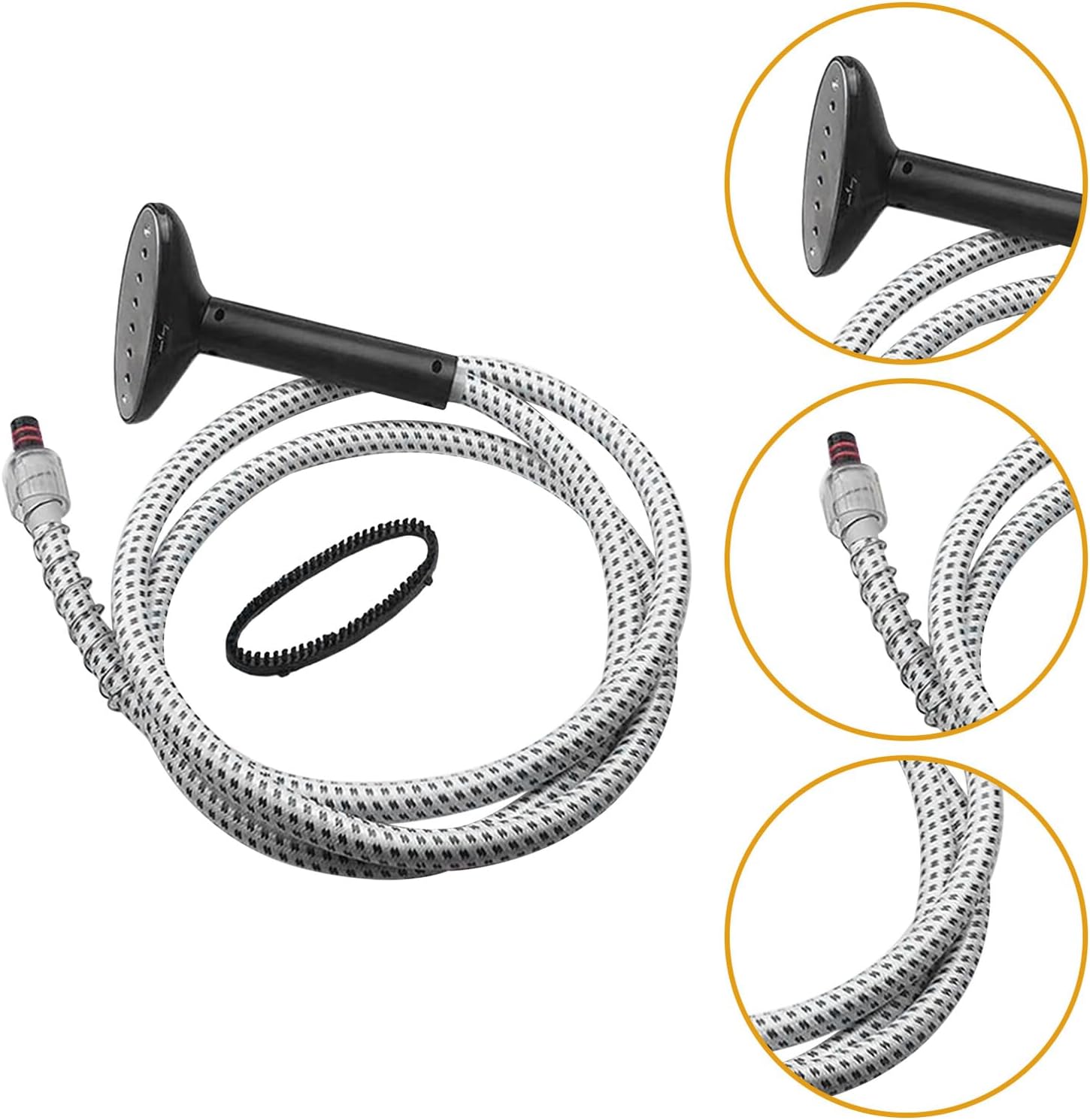 Garneck Replacement Garment Steamer Air Pipe Nozzle and Brush Head Accessory with Buckle Style for Home and Travel Use Compatible with Electric Irons and Steamers
