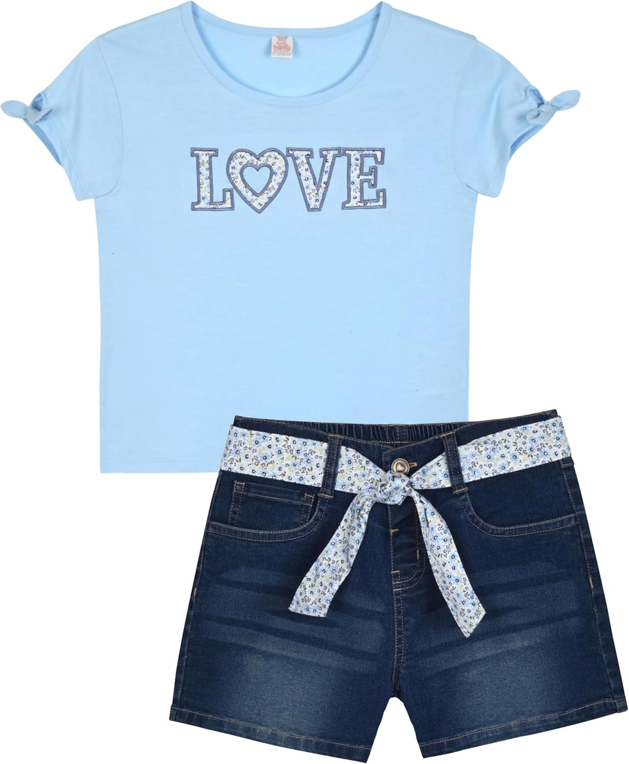 Sweet Butterfly Girls Jeans Short Sets - 2 Piece Girls Clothing Set