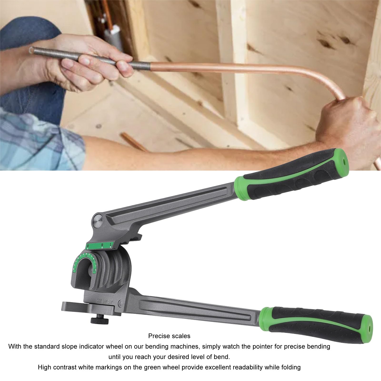Giętarka do Rur, 3 w 1 Narzędzie do Gięcia Rur Miedzianych i Aluminiowych HVAC z Ergonomicznym Uchwytem o średnicy Zewnętrznej 1/4 3/8 /2 Cala, Precyzyjne Gięcie 180 Stopni