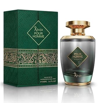 AHUJA Pour Homme Eau de Parfum for Men 3.4 fl oz Long Lasting Mens Fragrance w/Citrus & Fruity Notes Original Cologne for Men Bold, Elegant & Luxury Perfume Gift for Him Premium EDP Scent