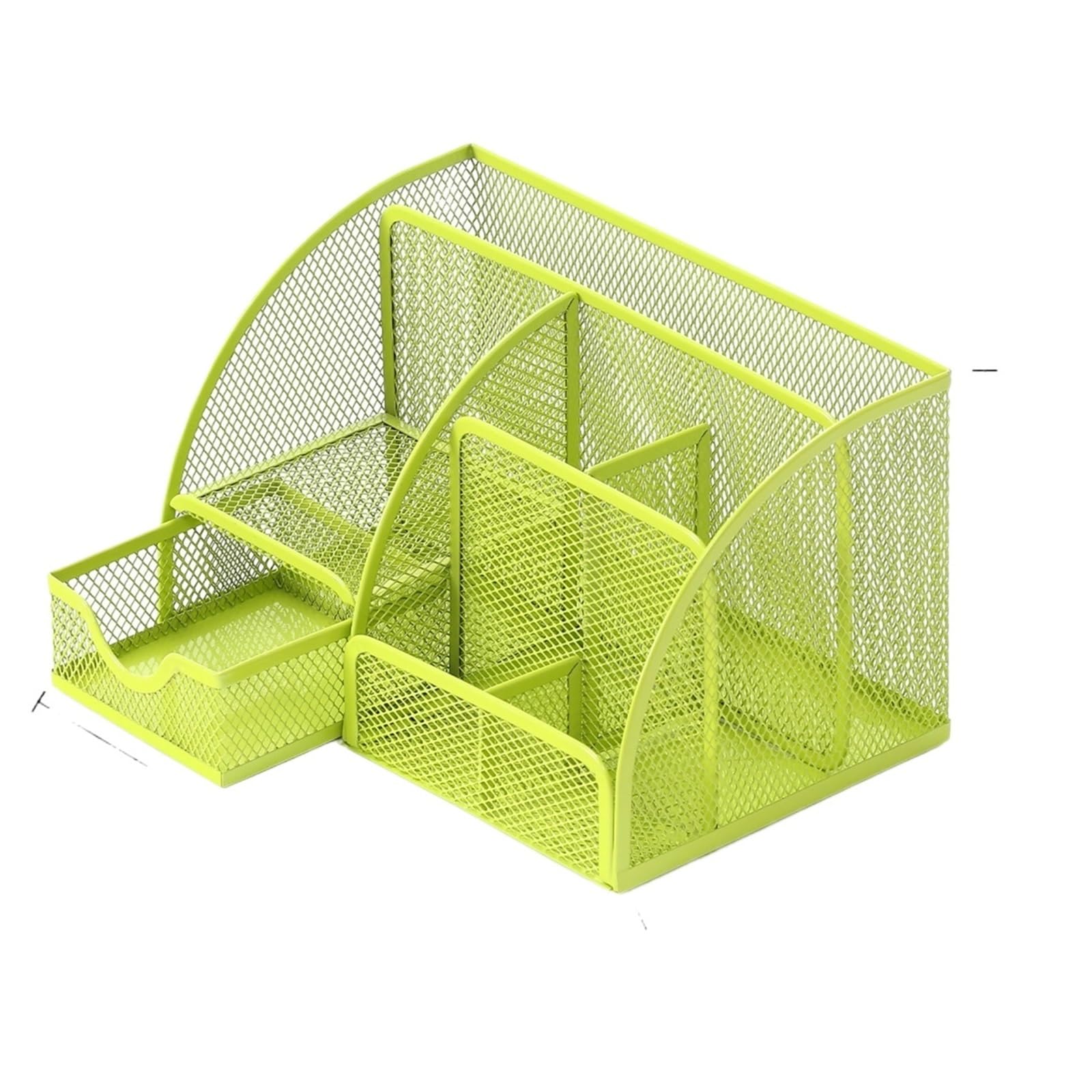 Organizer Scrivania 1PC Pen Holder Large Capacity Metal Desktop Storage Box For Office And Supplies(Seven grids green)