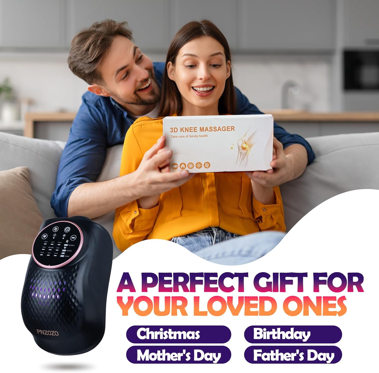 Knee Massager with Heat, Red Light Therapy, 3 Airbag Levels & 3 Vibration Modes, 2026 Updated Edition, LED Vitality Joints Knee Massager, Adjustable Straps, Ideal Gift for Men, Women - Image 9