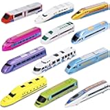 Bullet Train Pull Back Toy High Speed City Train Modern Locomotives for Kids Toddle Boys - Bundle of 12