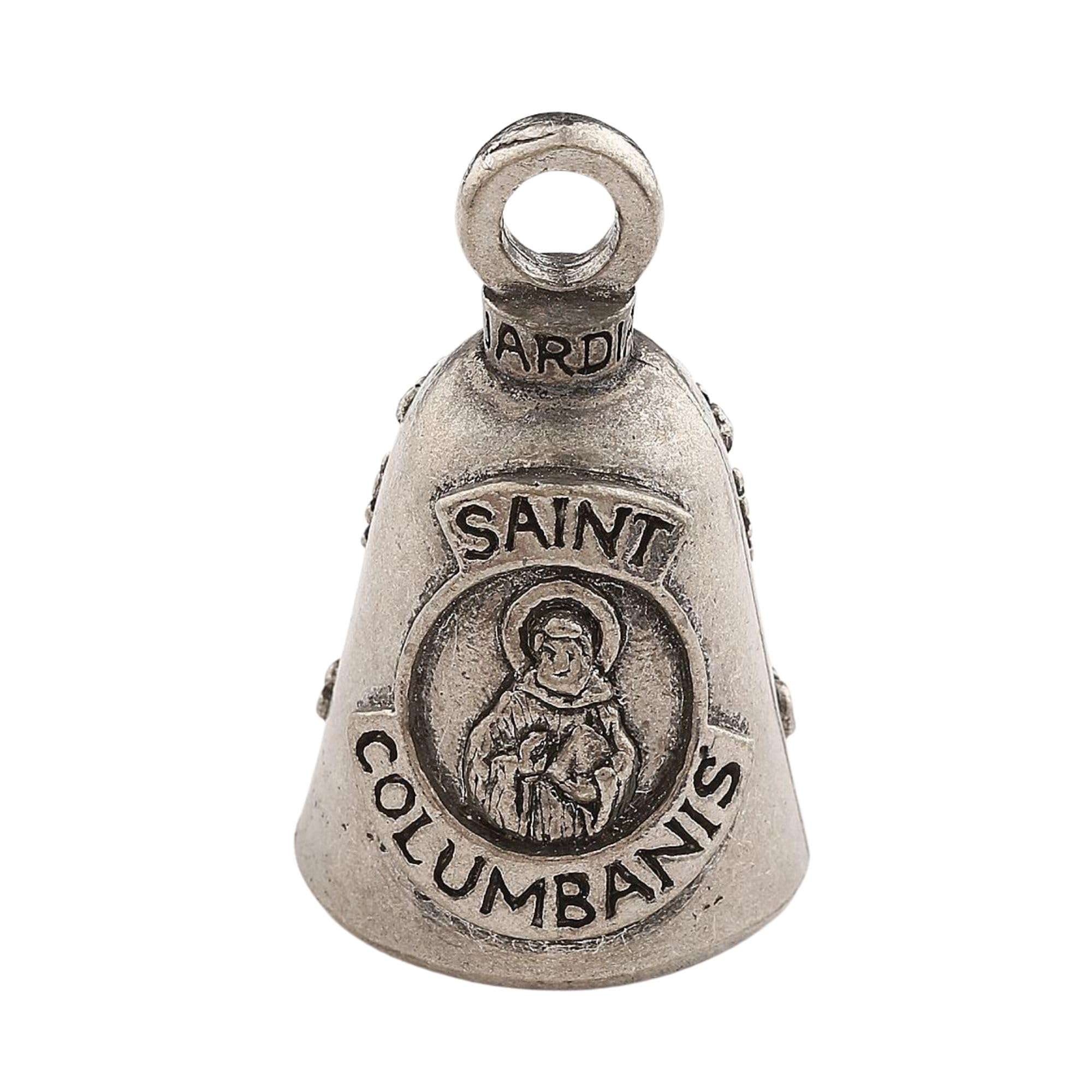 Guardian Bell Religious Good Luck Bell w/Keyring & Black Velvet Gift Bag | Motorcycle Bell | Lead-Free Pewter | Made in USA