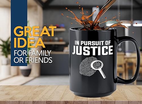 Miniatura 2 de Taza de café detective de 15 onzas, color negro -In pursuit of - Oficial de policía policía patrulla detective Sheriff Police Enforcement Police