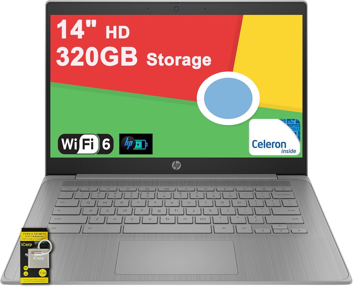 HP Chromebook 14 Home and Student Laptop 14″ HD Antiglare Intel Celeron N4500 4G…