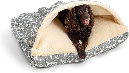 Snoozer Pet Products - Cueva rectangular acogedora de lujo, colección Wag, tamaño mediano, tormenta de pedigrí disponible en Yaxa El Salvador