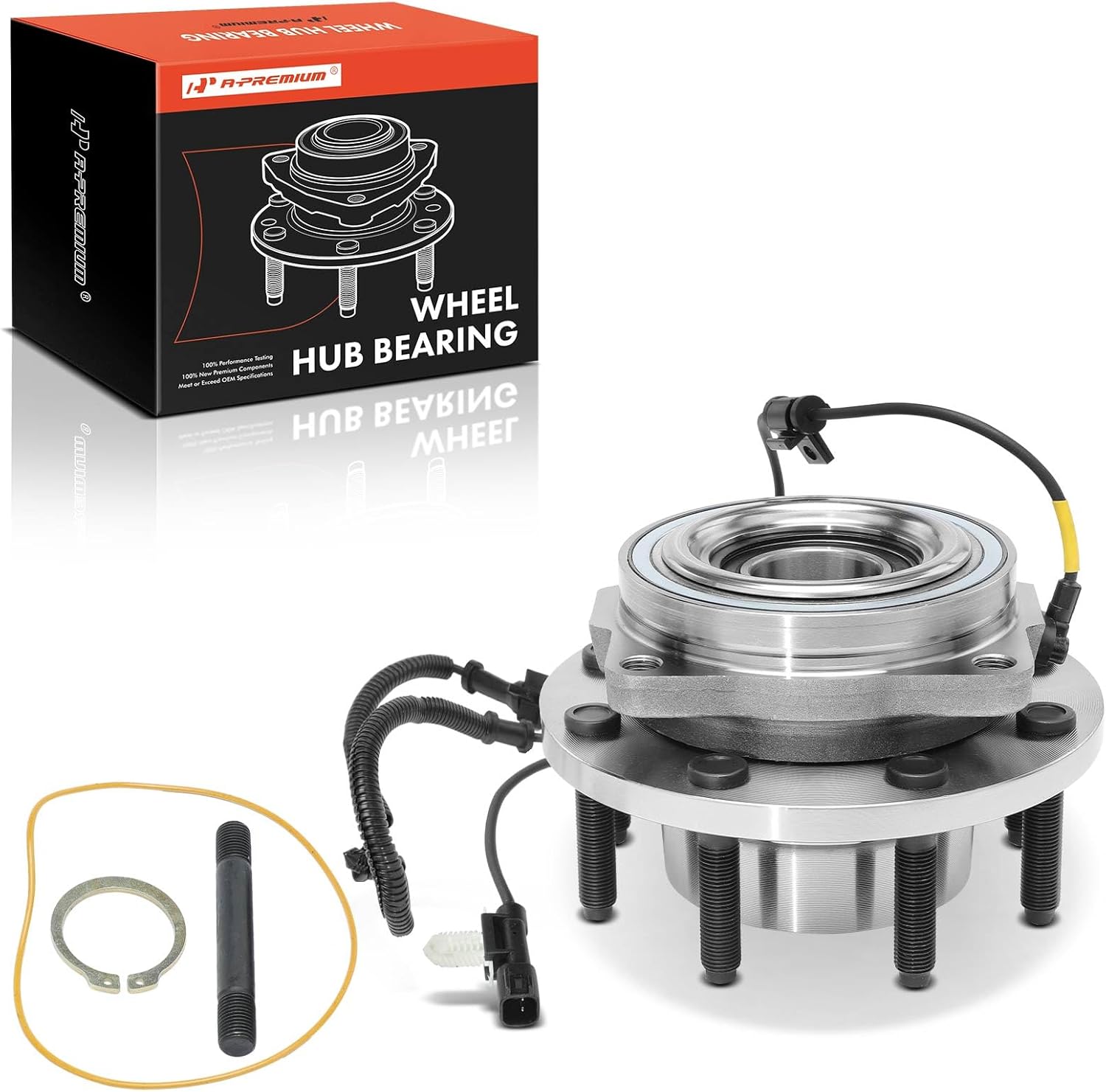 A-Premium Front Wheel Bearing and Hub Assembly with ABS & 8-Lug Compatible with Ford F-250 Super Duty 2011-2016, F-350 Super Duty 2011-2016, 4WD Only