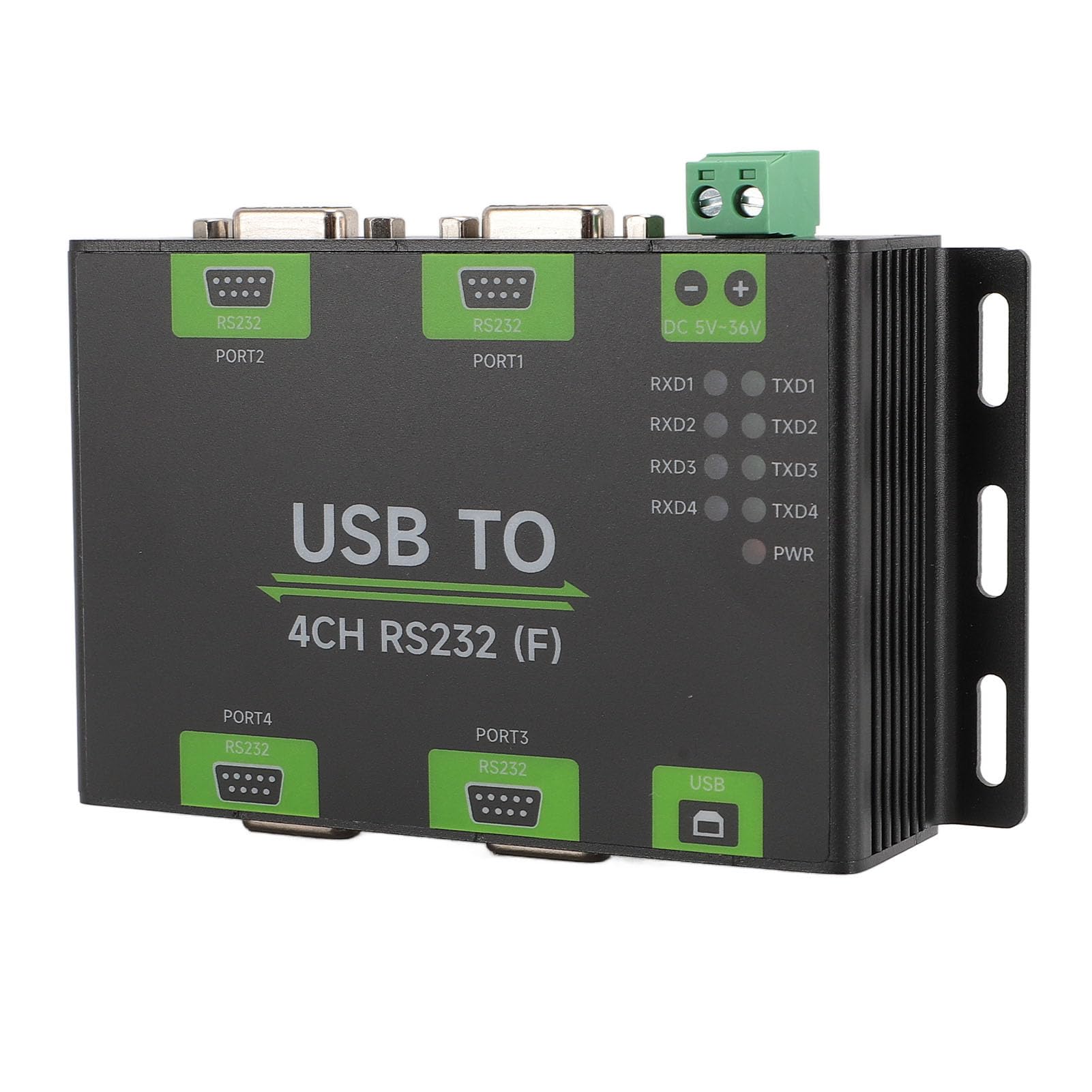 CHICIRIS Convertidor USB a 4CH RS232 Grado Industrial Aislado para Telecomunicaciones de Alta Velocidad Diseño Confiable de Aleación de Aluminio