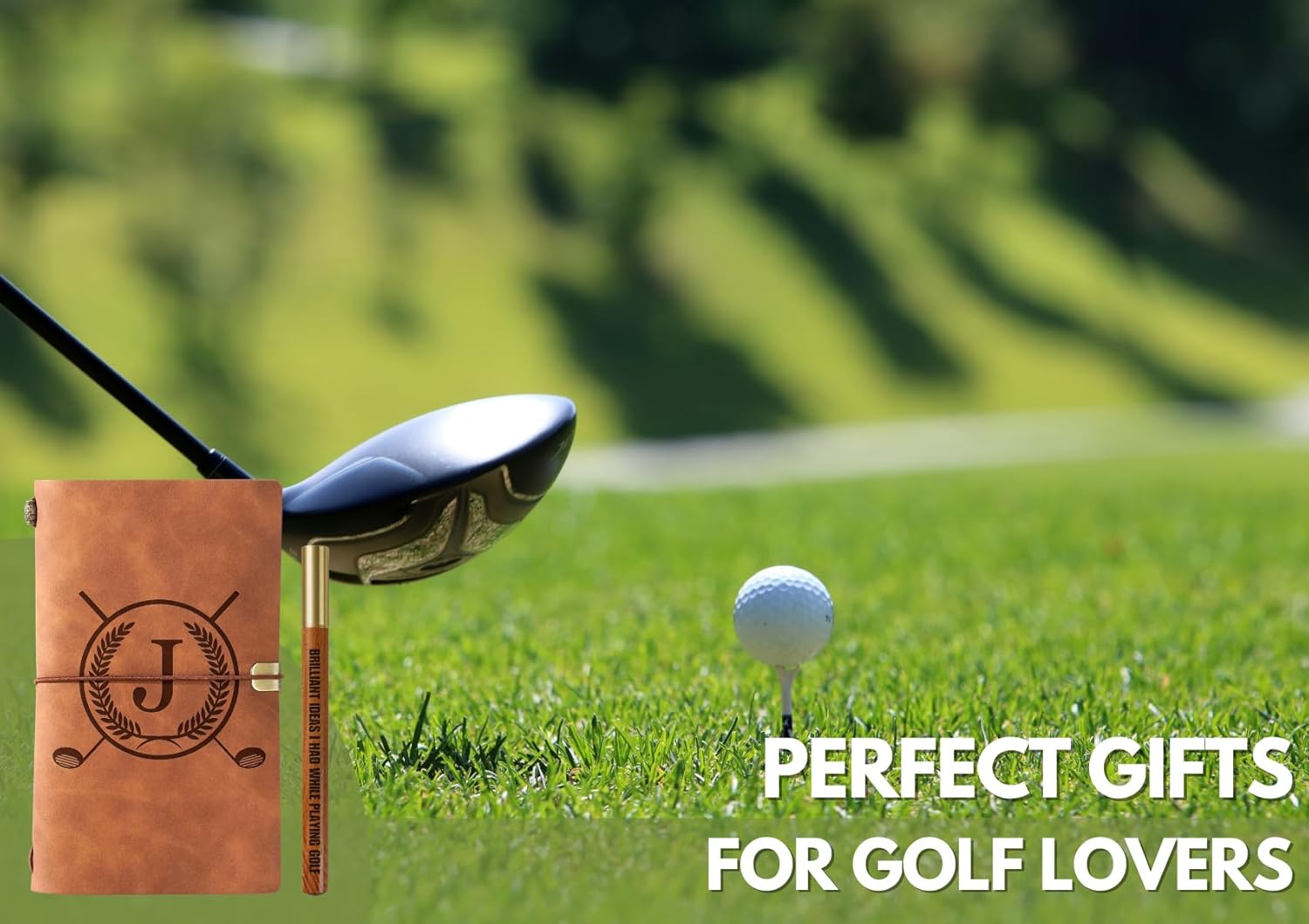 InnoBeta Golf Gifts for Men/Women, Funny Golf Gifts Leather Journal Notebook with Pen and Pen clip 7.87 x 4.7 Cover, 4 x 7.5 Pages (Inches) -D - Image 7