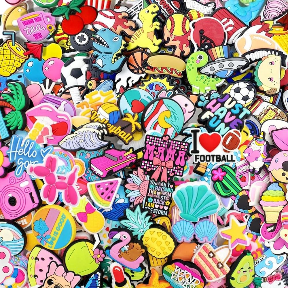 30/1000Piece Premium Charm Collection - Mix & Match Fun for Every Style, No Duplicates,Universal Fit, Easy Install for Sneakers, Sandals & Wristbands, Ideal Gift Set for Adults & Teens