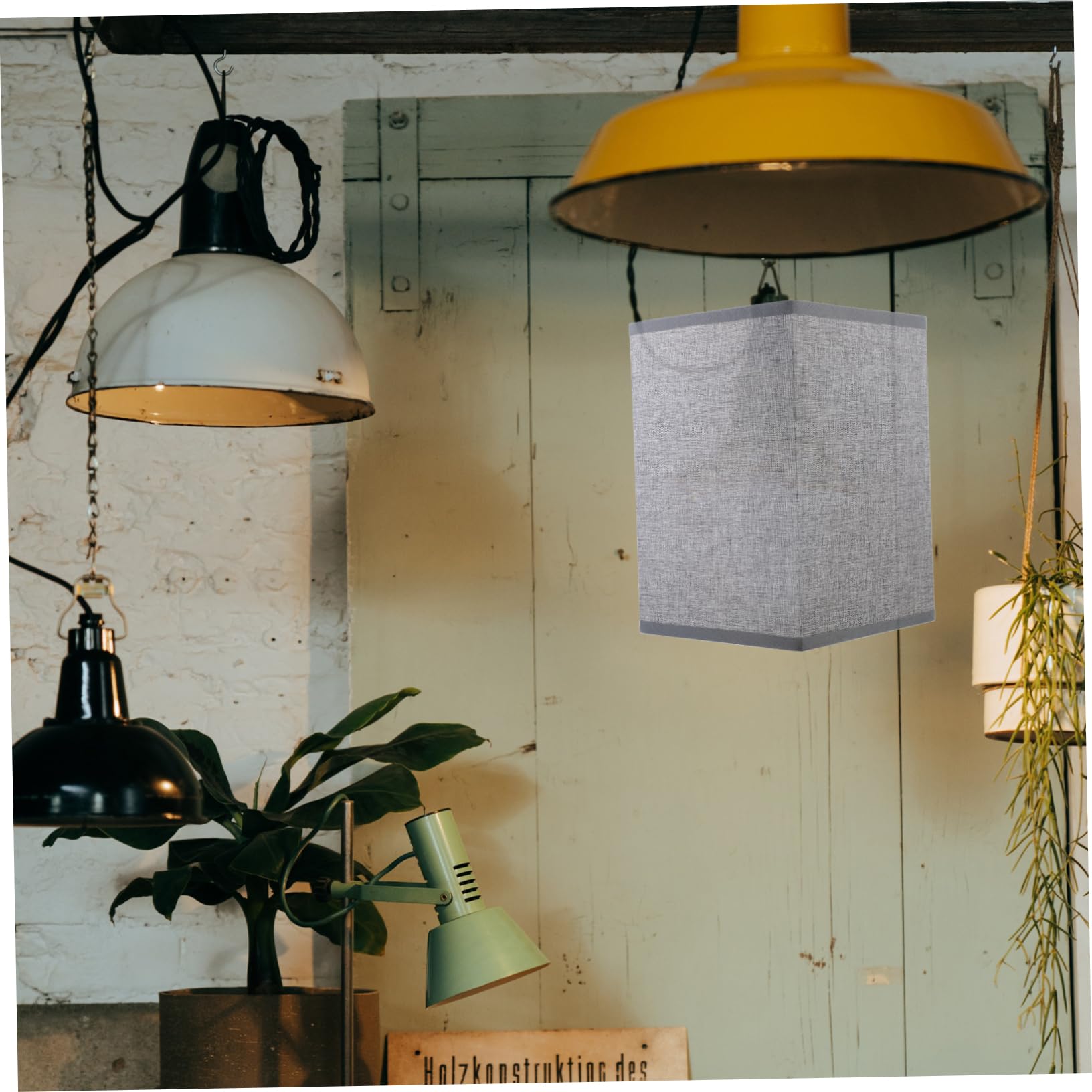 Baluue Lampada Paralume In Lino Paralume Rettangolare In Tessuto Lampadario Clip Sulla Copertura Della Luce Protezione Della Lampada Di Ricambio Per Lampada Tavolo Lampada