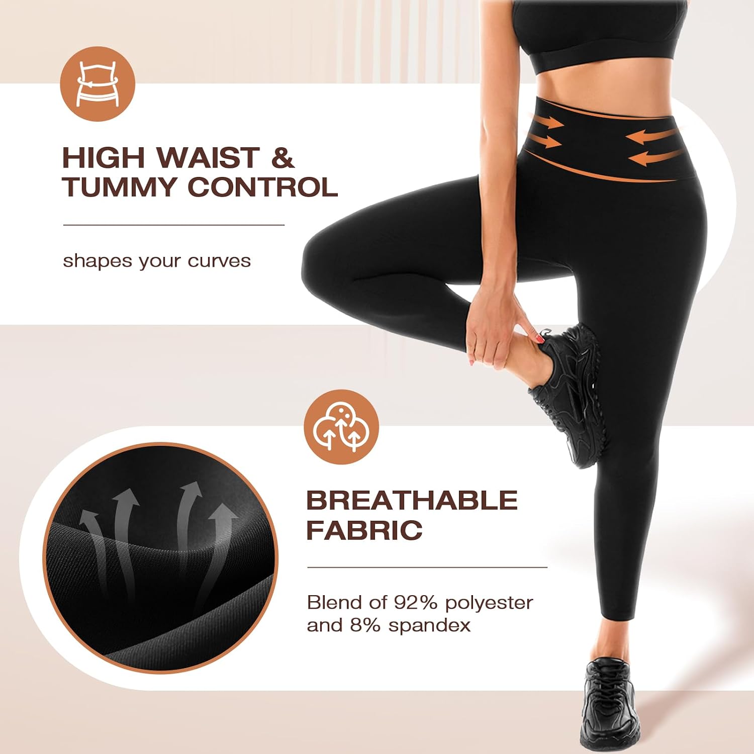 Leggings for Women,High Waisted Soft Yoga Pants for Gym image 3