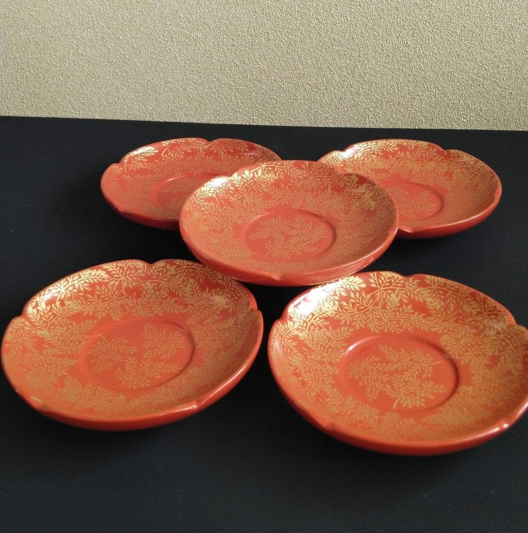 輪島塗 花図替茶托 五客 塗師 静峰作 共箱 M183 楽天市場】輪島塗 茶托