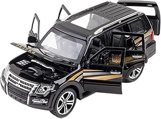 TURHAN Modèle de Voiture en Alliage 1:32 for Mitsubishi Pajero, véhicule Tout-Terrain rétractable avec Fonction sonore et Lumineuse, Ornements (Size : Black Box)