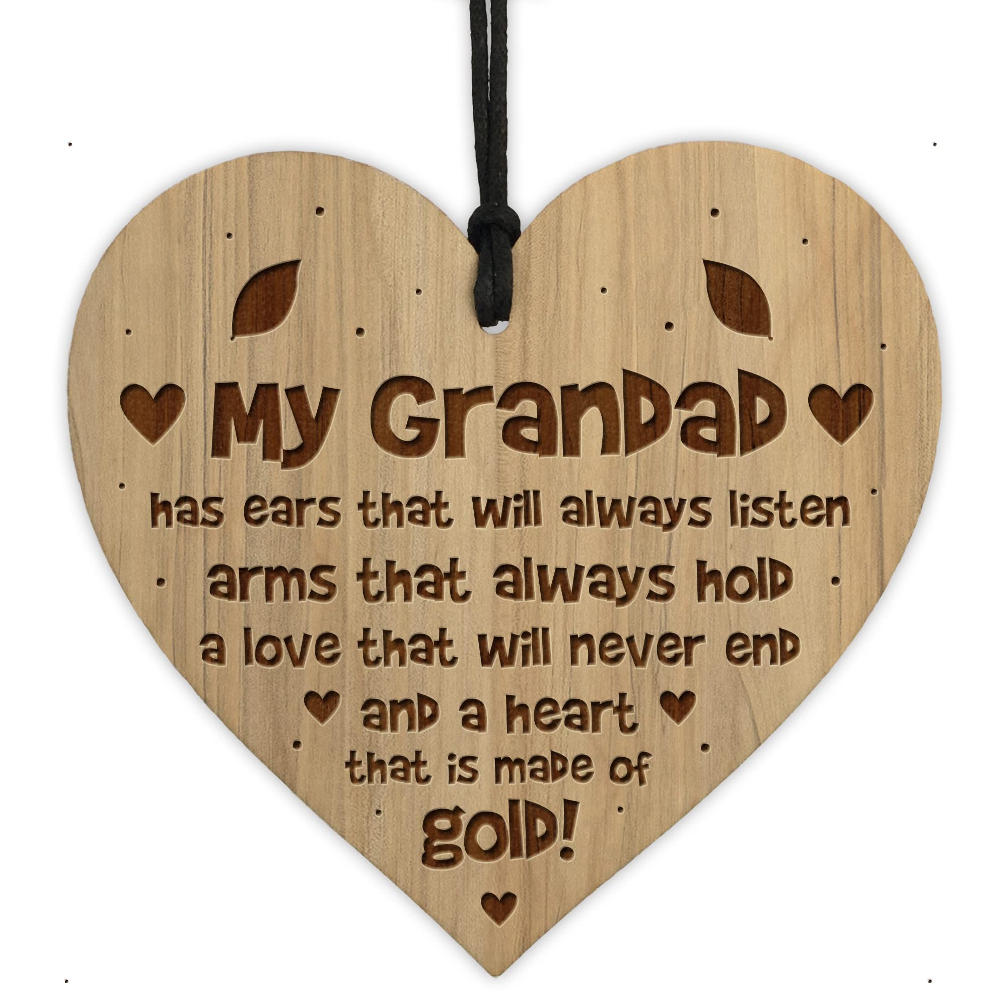 Red Ocean Grandad Gifts Special Grandad Birthday Christmas Engraved Heart Gift From Grandchildren