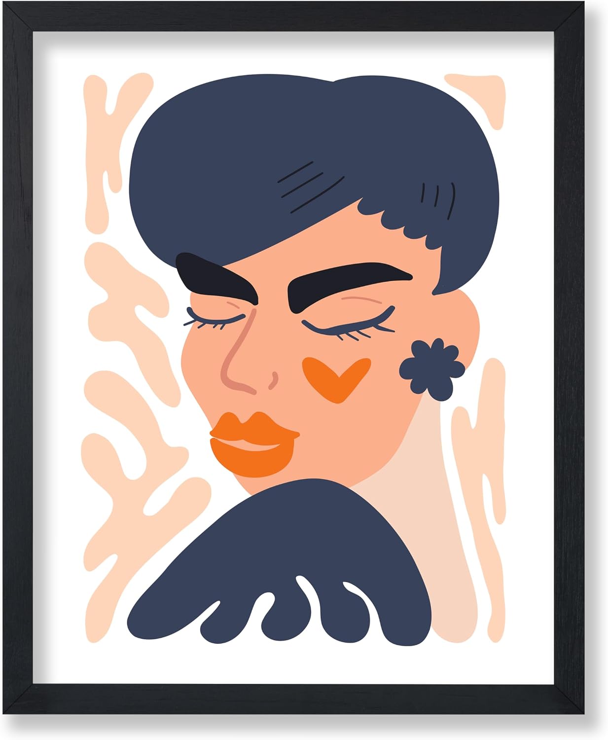 Poster Master Woman Poster - Retro Heart Make Up Print - Lady & Abstract Art - Minimal Design - Modern Style - Chic Boho Decor - Aesthetic Girl's Bedroom or Office Decor - 8x10 UNFRAMED